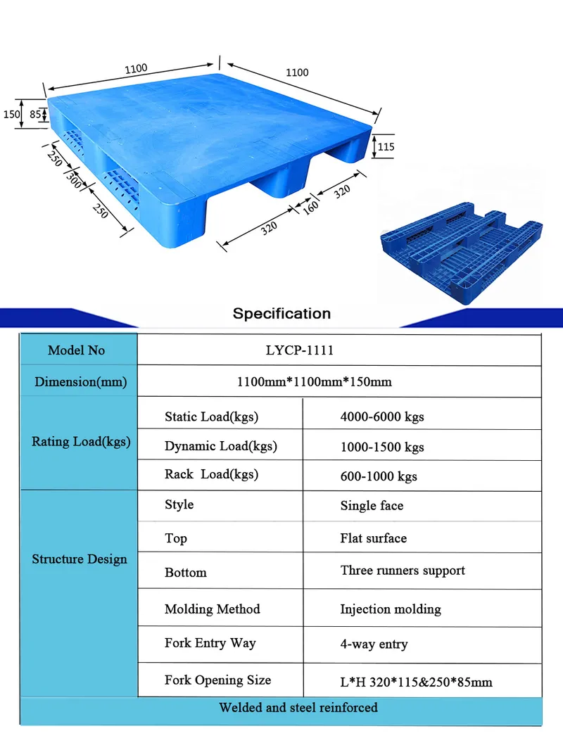 Recycle Heavy Duty HDPE Plastic Pallet Industry Plastic Pallet