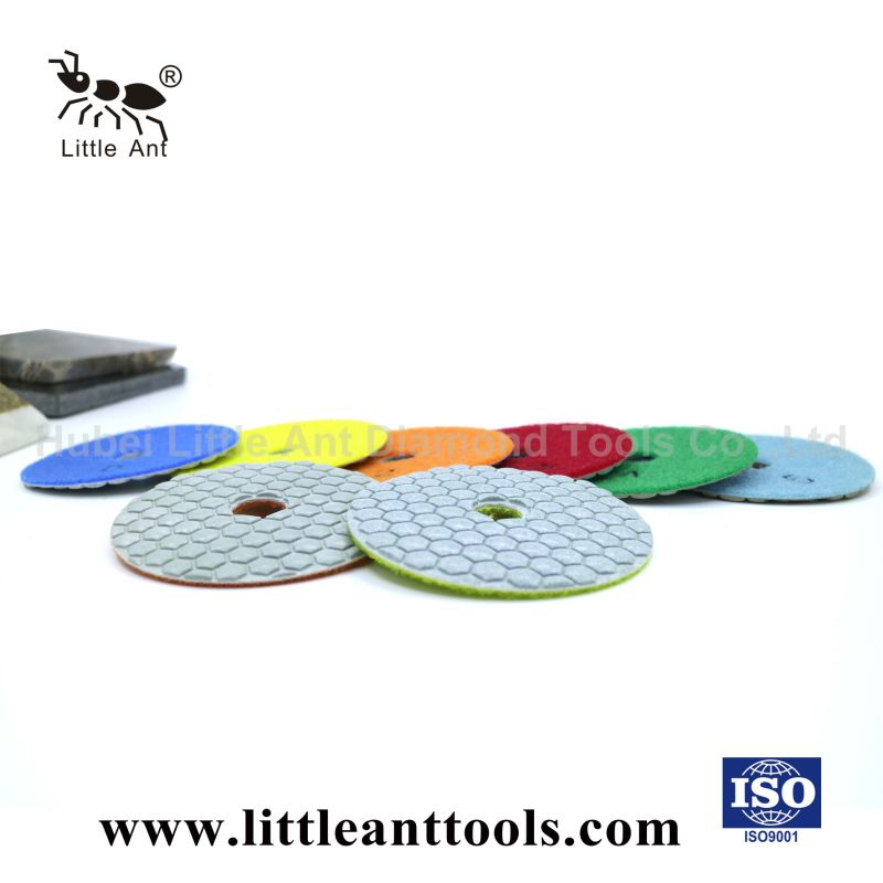 4"/100mm Pressed Dry Polishing Pads for Granite/Marble/Terrazzo/Quarts/Counter-Top