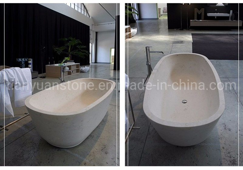 Bianco Carrara/Natural White Marble Bathtub for Bathroom