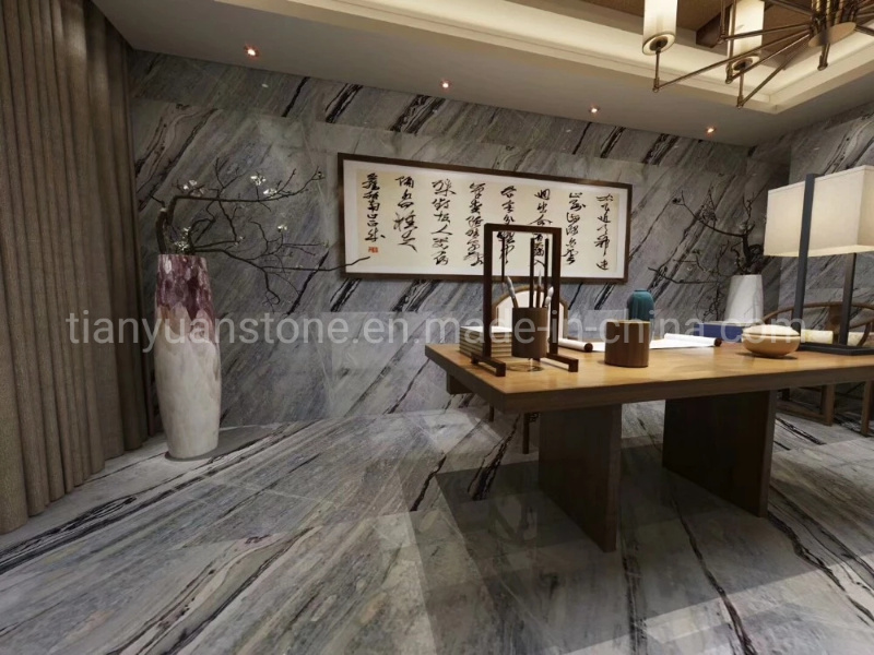 Natural Polished Tiles and Building Materials Blue Danube Marble Tiles for Interior Floor Wall