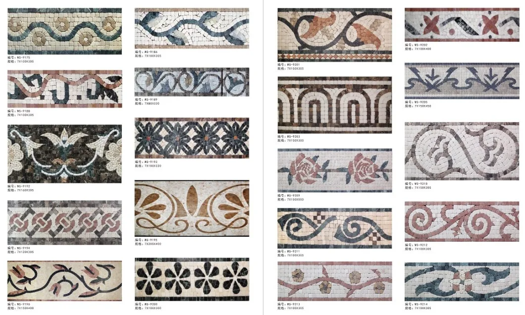 Handmade Marble Mosaic Pattern Tile/ Border/ Liner for Kitchen Backsplash Tile
