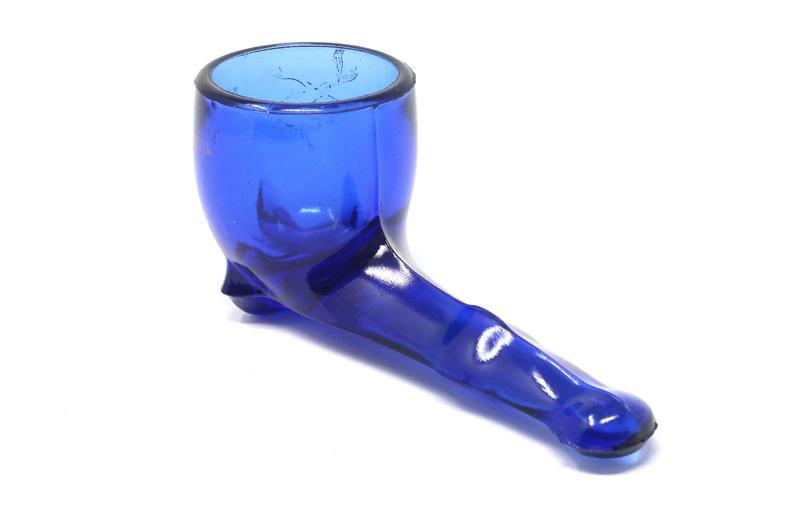 Vintage Blue Glass Pipe Ashtray Glass Smoking Accessories Smoking Pipe Hookah
