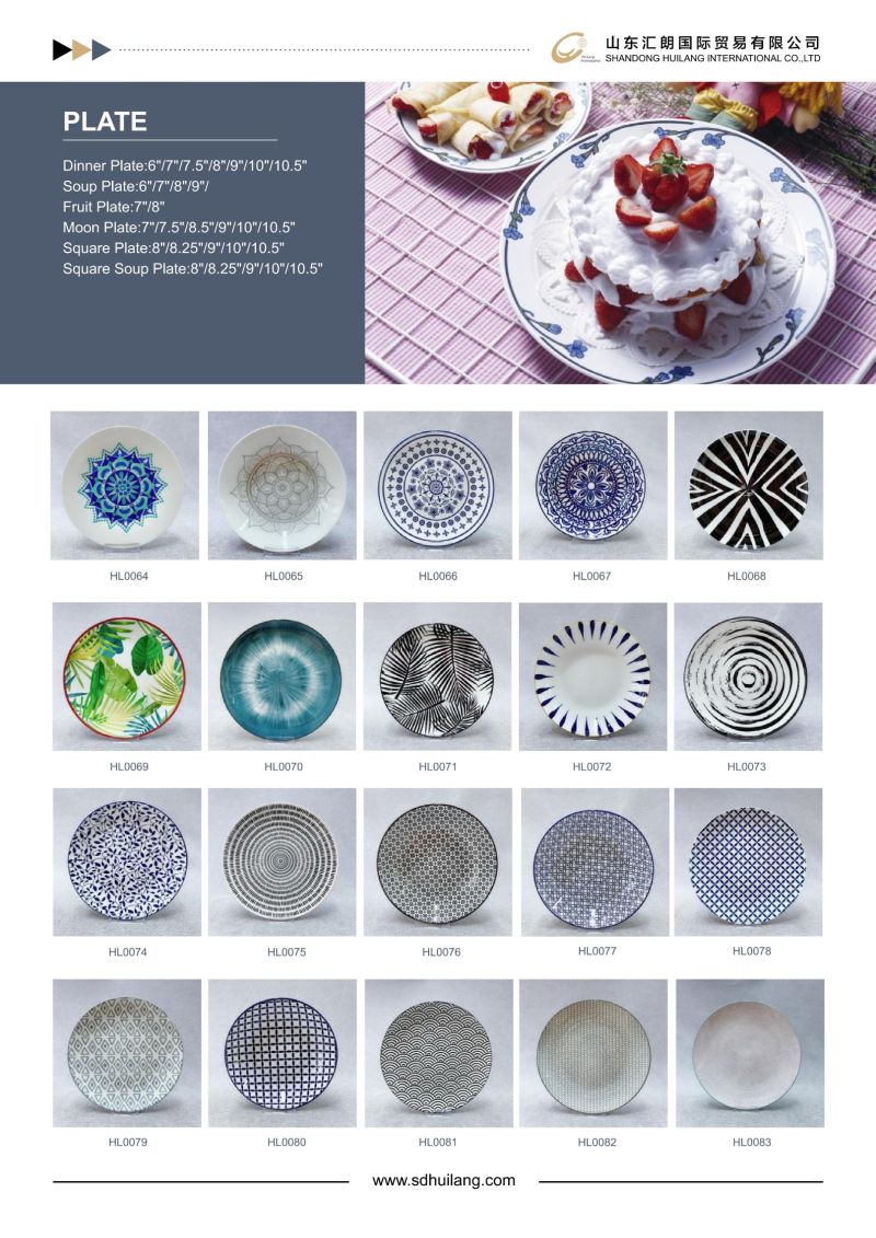 White Porcelain Dinner Plates/Dishes Glaze Tableware for Restaurant Home Use