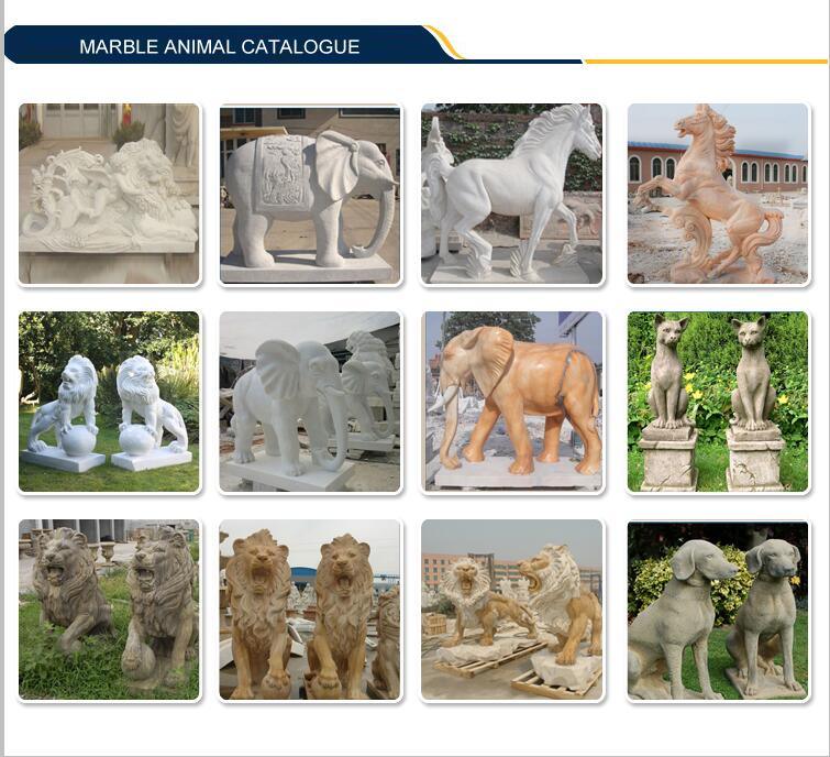 Outdoor Large Marble Stone Animal Statue Elephant Sculpture for Sale