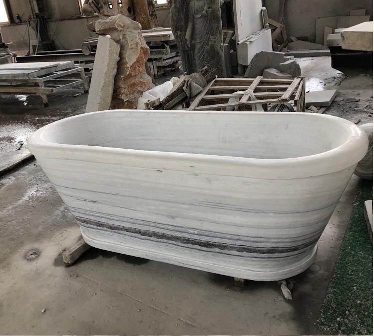 Solid Marble Bathtub Separate Stereo Bathtub Natural Stone