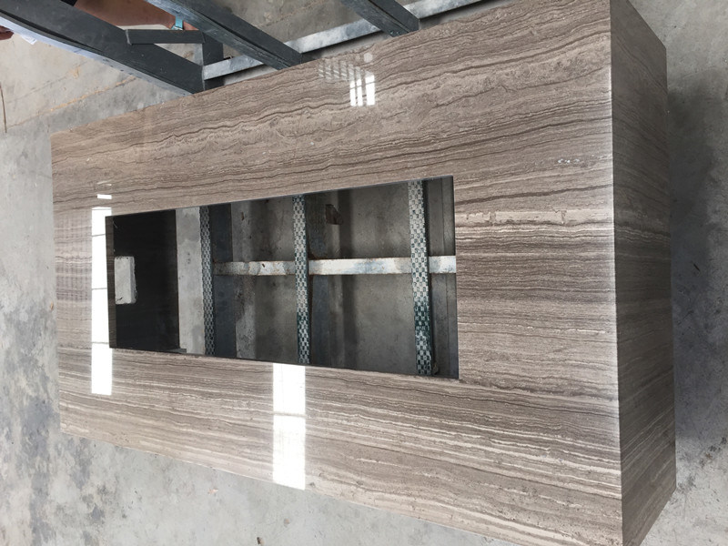 Wholesale Polished Coffee Wooden Grain Brown Marble Tiles for Flooring/Wall/Tabletop