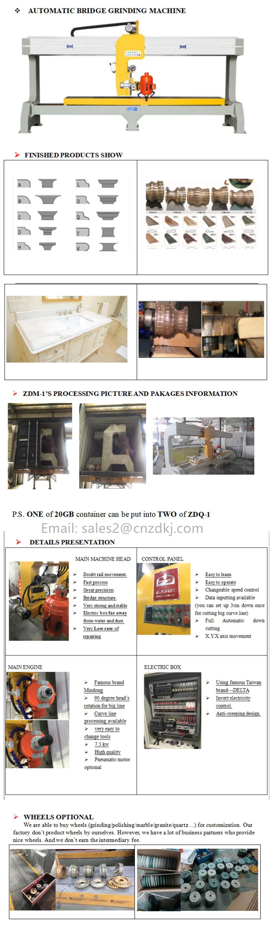 Bridge Edge Profiling and Polishing Machine for Granite Marble