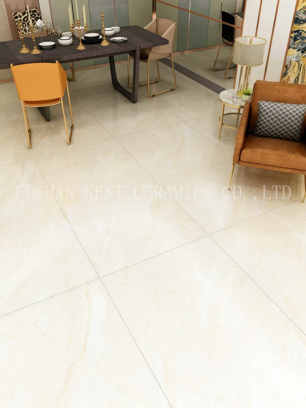 900*1800mm Beige Corol Polish Surface Full Body Marble Large Flooring Tiles