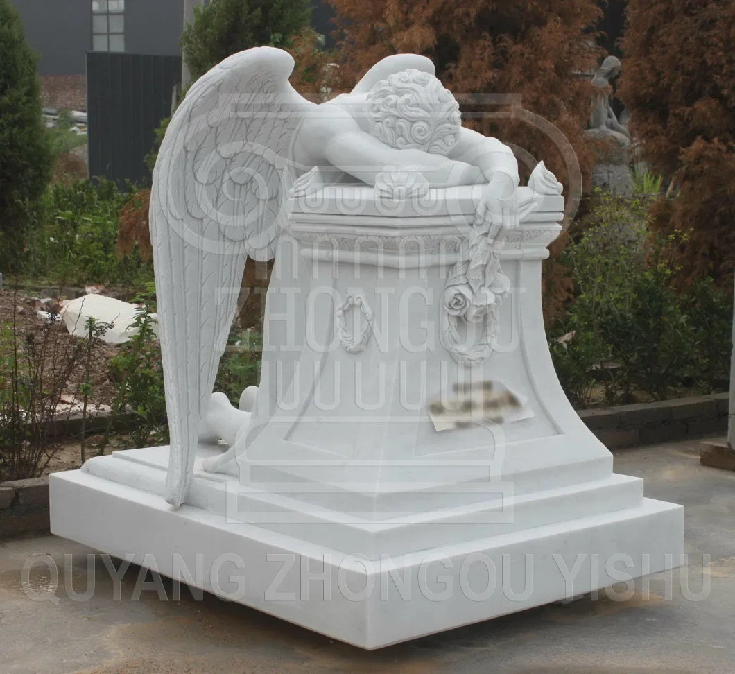 Angel Sculpture Monument, Marble Statue of Weeping Angel