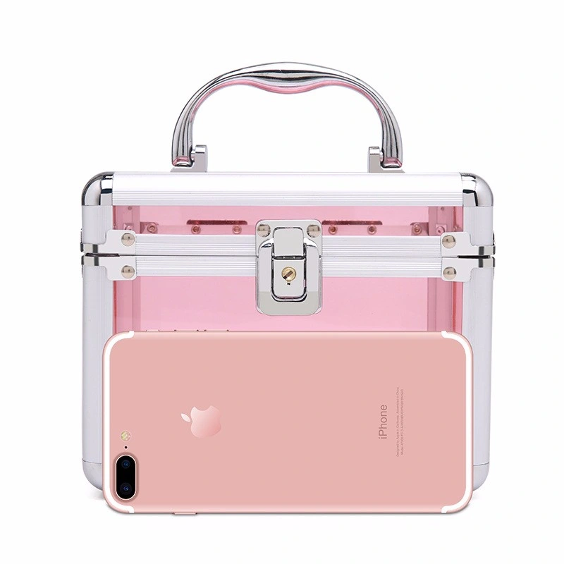 Factory Wholesale Lockable Cosmetic Storage Box Clearbeauty Acrylic Vanity Makeup Case