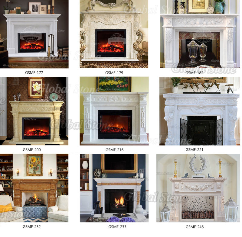 Royal Cream Marble Fireplace Surround (GSMF-170)