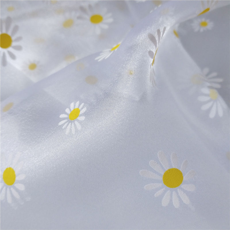 Daisy Floral Print Organza Fabric for Dress Skirt