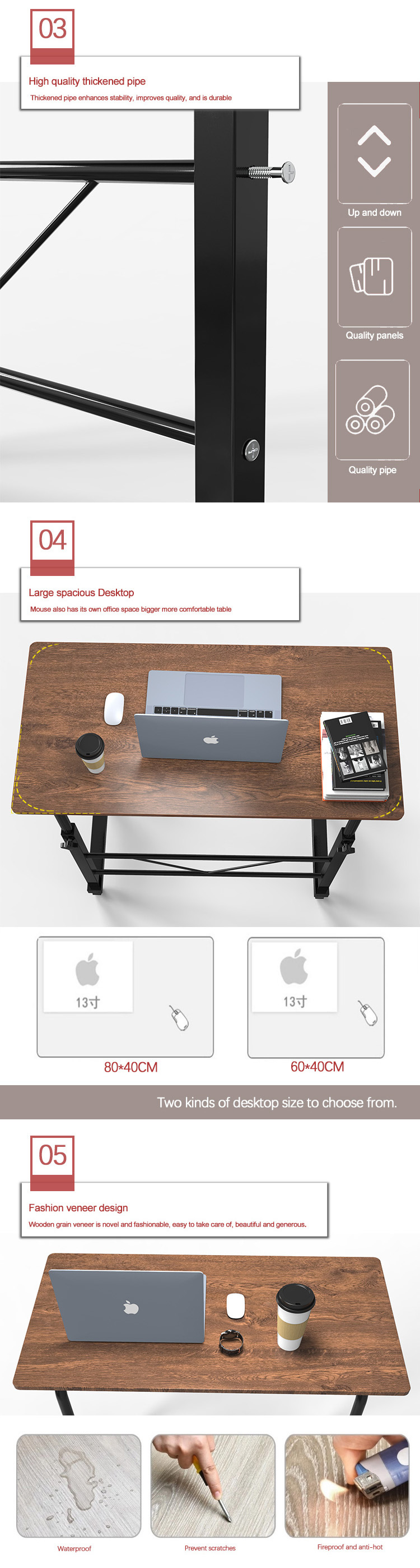 Mobile Overbed Table Computer Table Nursing Table for Eating on Bed