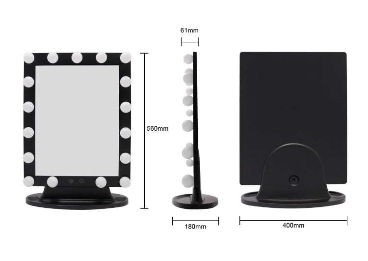Hollywood Vanity LED Bulb Mirror Cosmetic Tabletops Lighted Compact Makeup