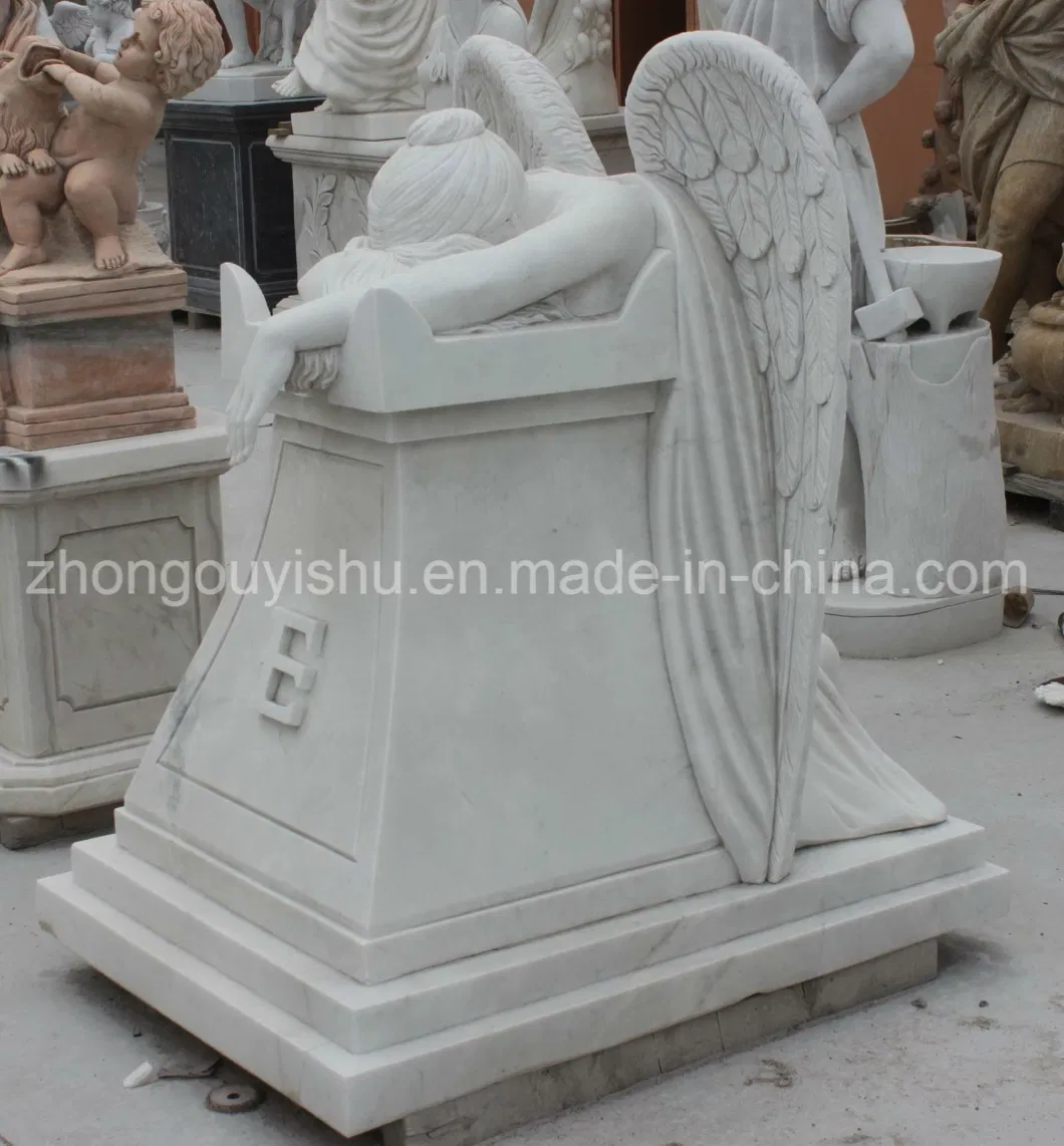 Marble Statue of Weeping Angel, Angel Sculpture Monument