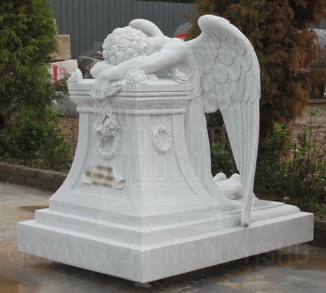 Angel Sculpture Monument, Marble Statue of Weeping Angel