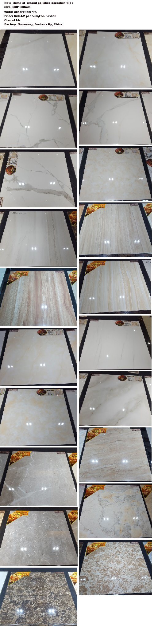 66e0401q Glazed Porcelain Tile/Floor Tile/Wall Tile/Marble Tile/600*600 with 1% Water Absorption