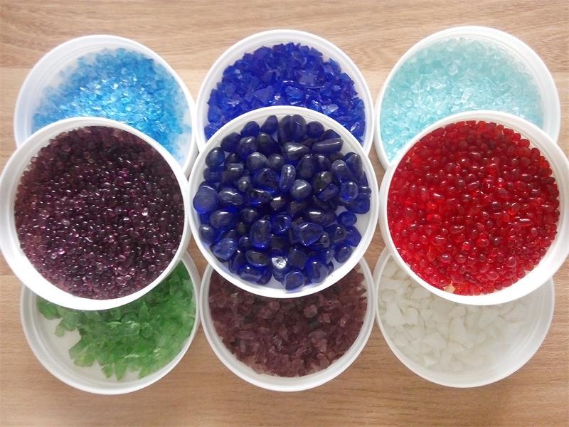 Red Decorative Glass Chips Beads Crushed Glass Sands Decoration Glass