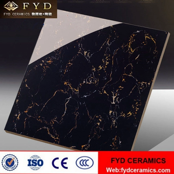 Glazed Porcelain Tiles Black Golden Flowers Tile Glazed Marble Tiles Glazed Polished Tiles