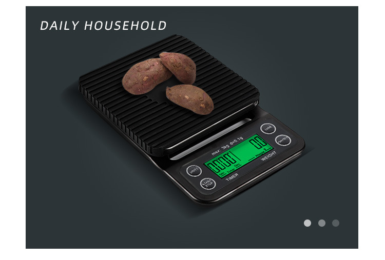 Coffee Scale with Timer Kitchen Weighing Scale with Tray