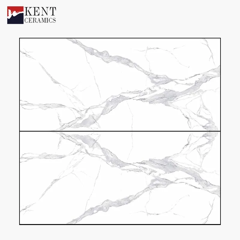 Big Size 1200*2600mm Carrara White Marble Look Solid Stone Slab for Furniture