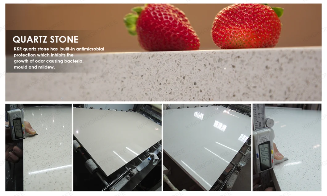Heat Resistant Artificial White Engineering Stone Slab Quartz