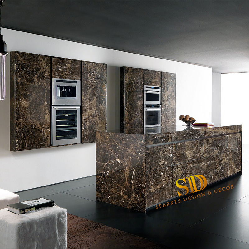Dark Brown Marble Floor Tile Spainish Dark Emperador Marble Slab in New House/Villa