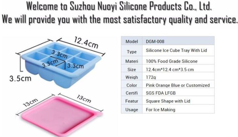 Multi Blocks Mini Square Silicone Ice Cube Tray with Cover