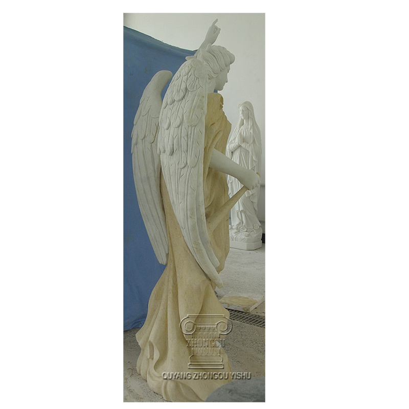 White Marble Sculpture Angel Granite Stone Statue