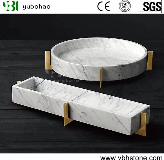 Bianco Carrara White Marble Serving Tray