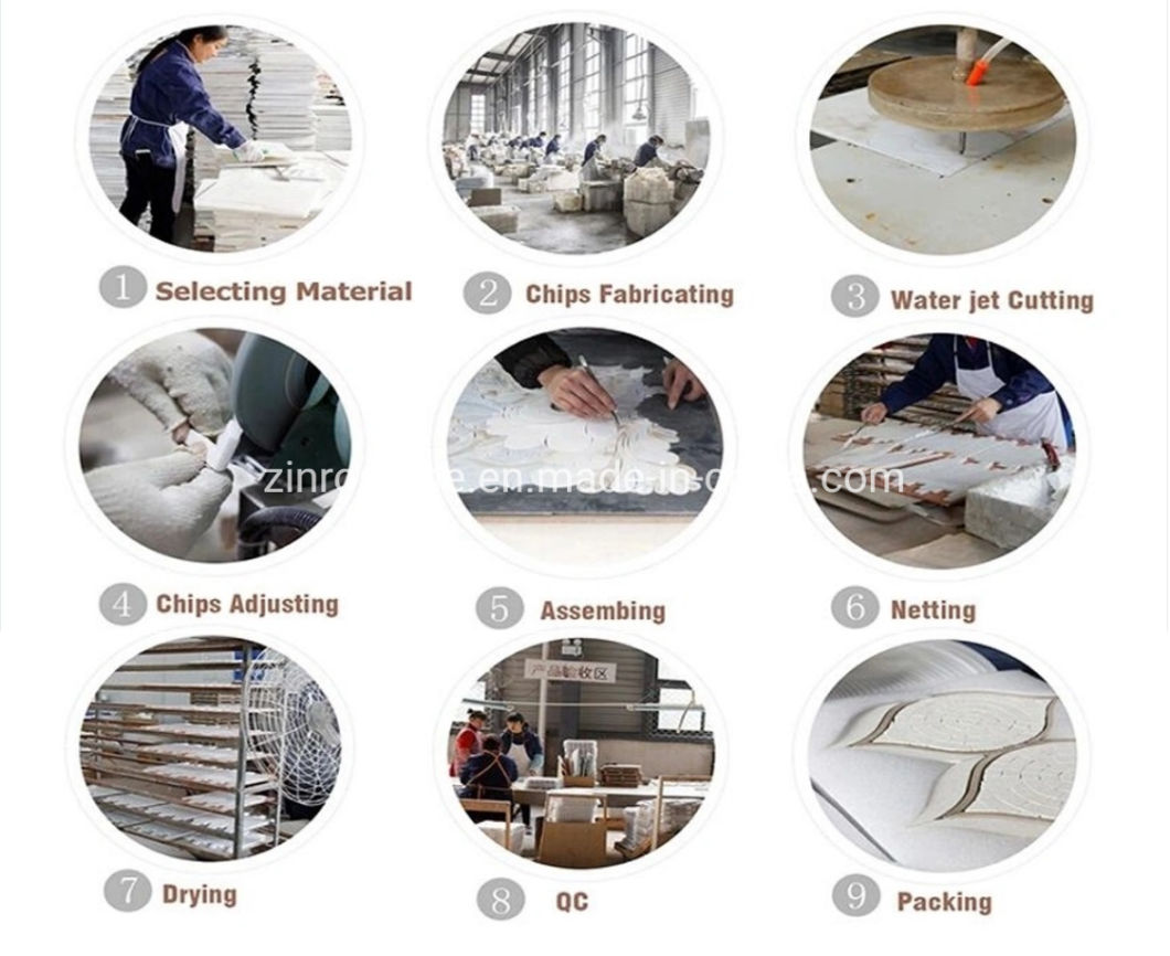 Natural Marble Polished Stone Waterjet Mosaic Pattern, Mosaic Medallion Tile for Floor Decoration Project