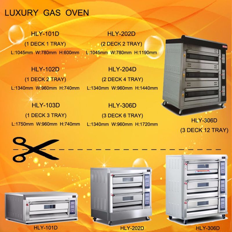 Guangzhou Hongling 2 Deck 4 Tray Gas Oven for Sale (real factory)