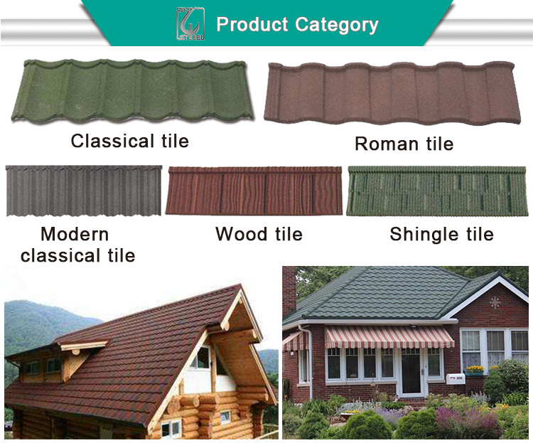 Light Weight Building Material Stone Coated Steel Roof Tile