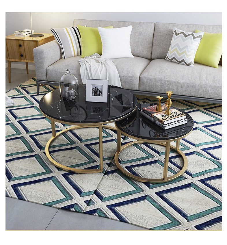 Living Room Marble Coffee Table Combination