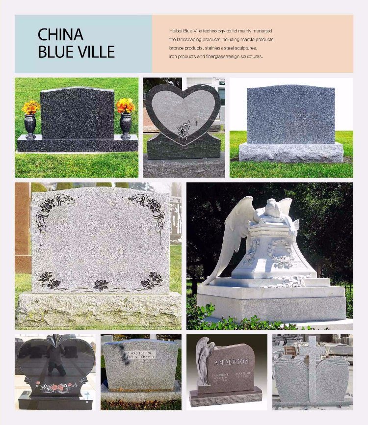 European Granite White Marble Baby Angel Heart Tombstone for Sale Mty-27