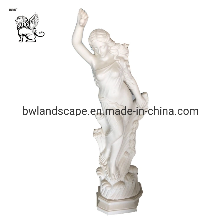 Manufacture Life-Size Marble Statue White Marble Girl Beauty Sculpture Mfsg-05
