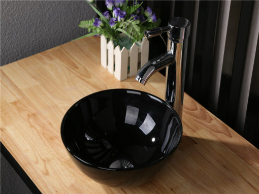 Small Size Round Bowl Bathroom Ceramic Top Mounting Wash Basin (7061)