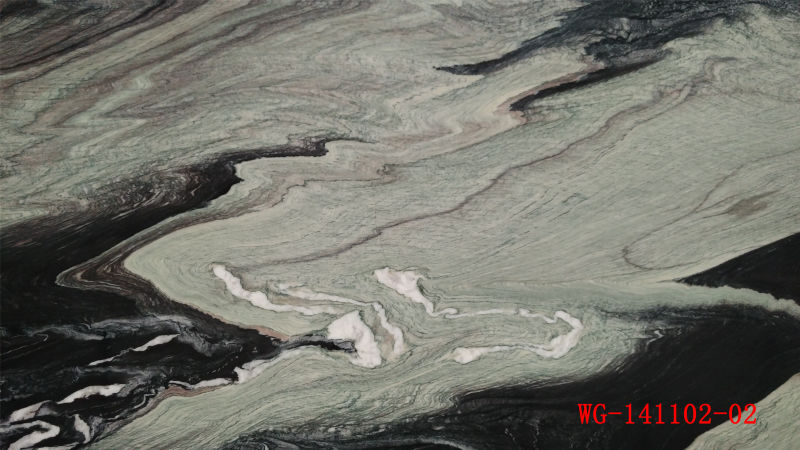 Green/Purple Lanscape Marble Slabs, Marble Countertops, Marble Tiles and Marble