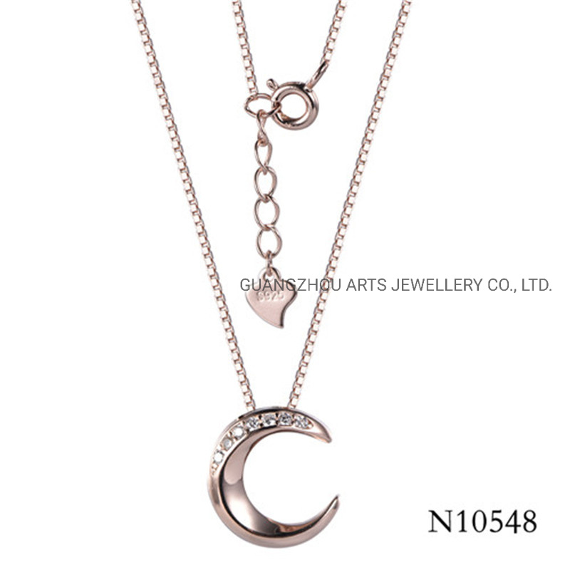 Simple Style Crescent Moon Pendant Necklace