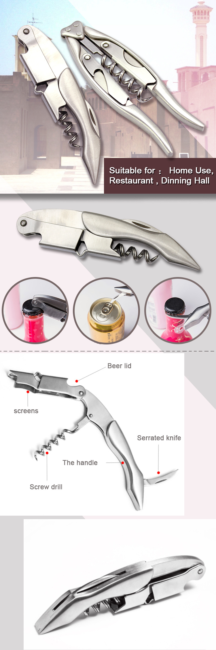 Wine Opener Corkscrew, Corkscrew Wine Opener, Wine Bottle Opener with Good Quality