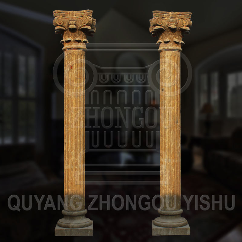 Vintage Marble Roman Columns, Corinthian Order