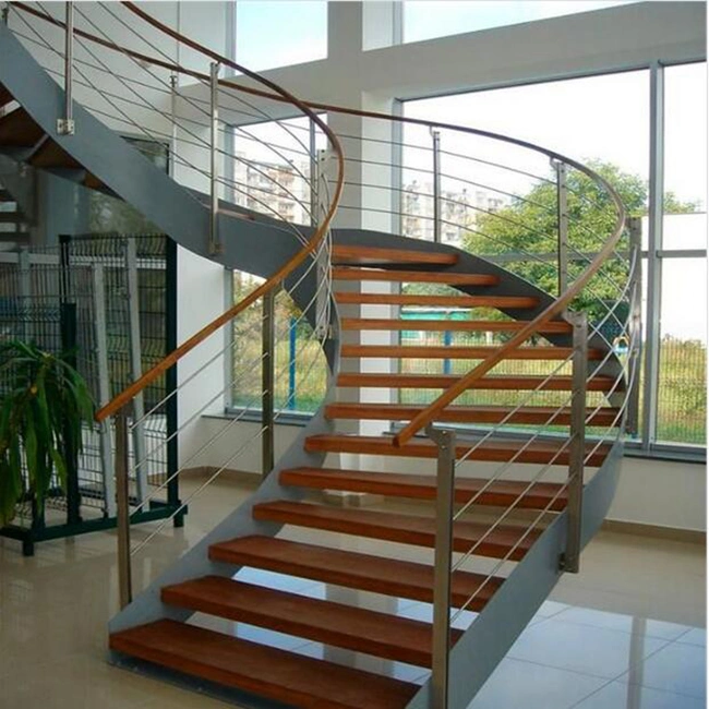 Custom Outdoor Entrance Curved Staircase with Marble Treads