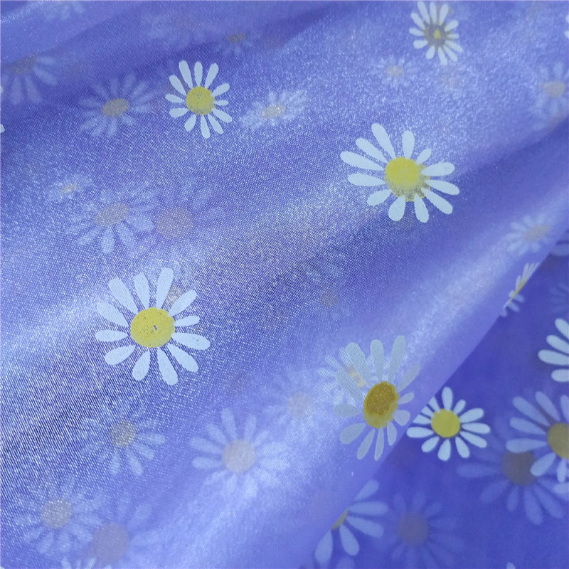 Daisy Floral Print Organza Fabric for Dress Skirt