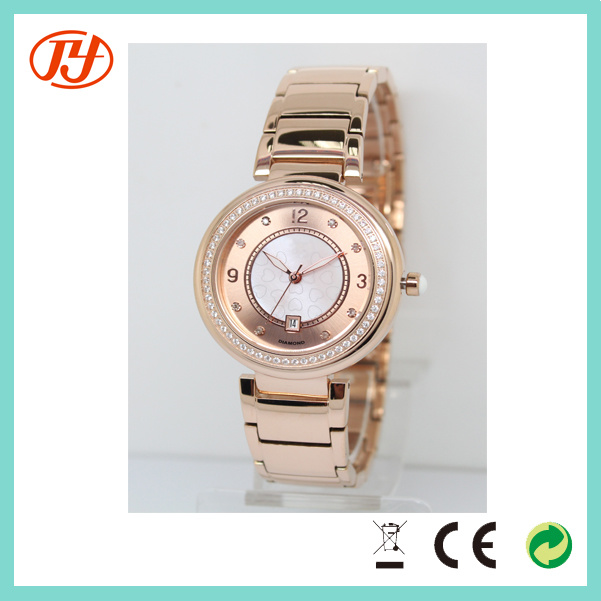Fashion Women Luxury Rose Gold Crystal Bracelet Casual Diamond Ladies Watch