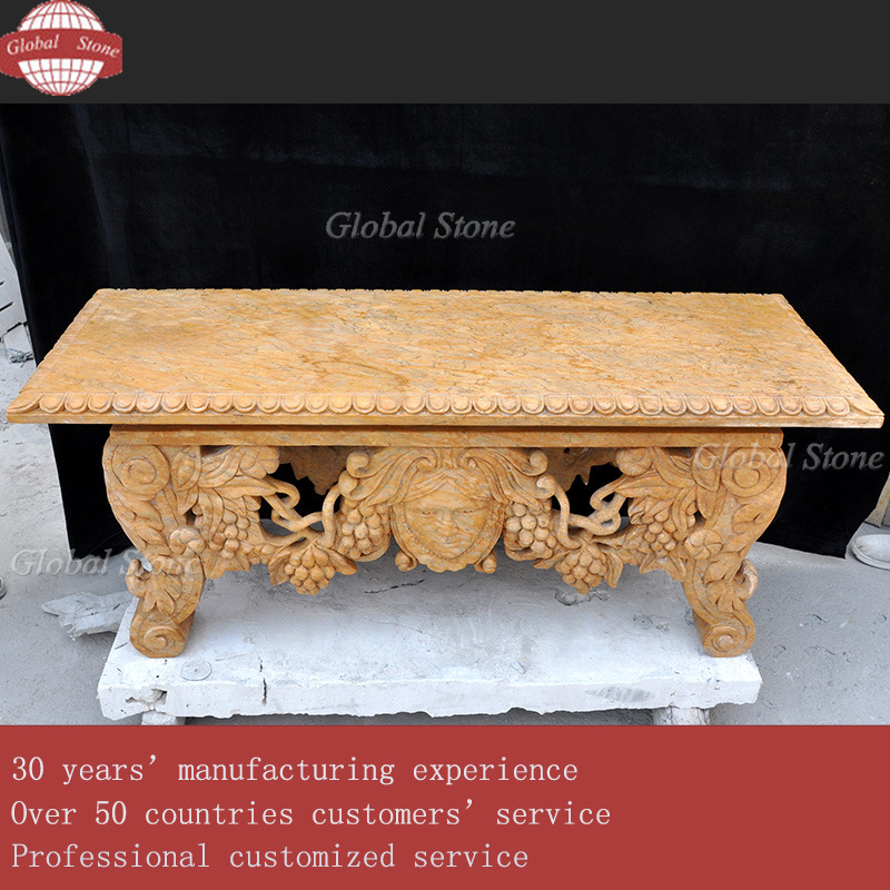 Home Decor Natural Marble Carving Sculptures Table (GSTA-100)