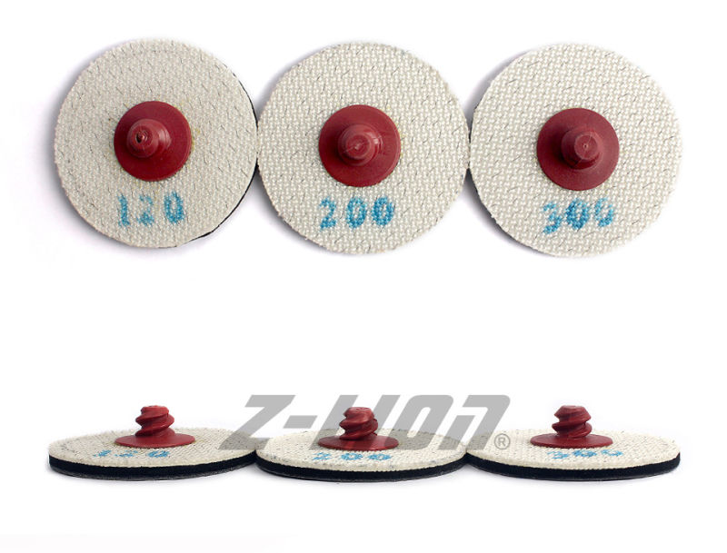 2 Inch Roloc Diamond Sanding Pads for Recycled Crushed Clear White Glass