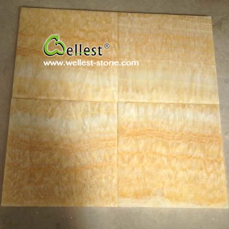 Transparent Yellow Honey Onyx Marble for Wall and Floor Tiles / Background