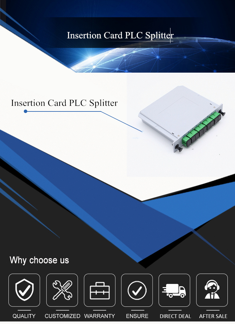 Sc/APC Mini Plug-in Fiber Optic Splitter 1X8 Cassette PLC Splitter