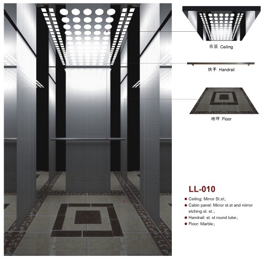 First Choice Mirror Marble Floor Passenger Lift with Free Handrail