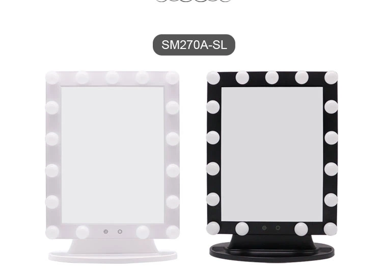 Hollywood Vanity LED Bulb Mirror Cosmetic Tabletops Lighted Compact Makeup